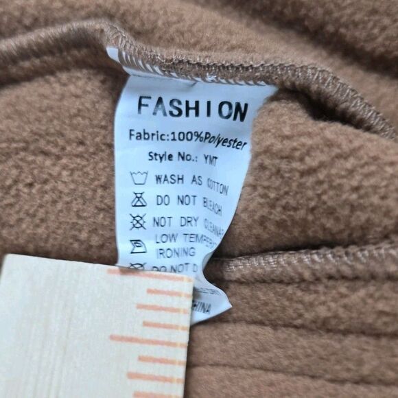 Fashion Sherpa Fleece Jacket Women Brown Polyester Medium Zip Pockets Snap Comfy - Picture 7 of 11